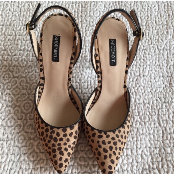 Shoemint Shoes - Leopard Print Shoemint Slingbacks